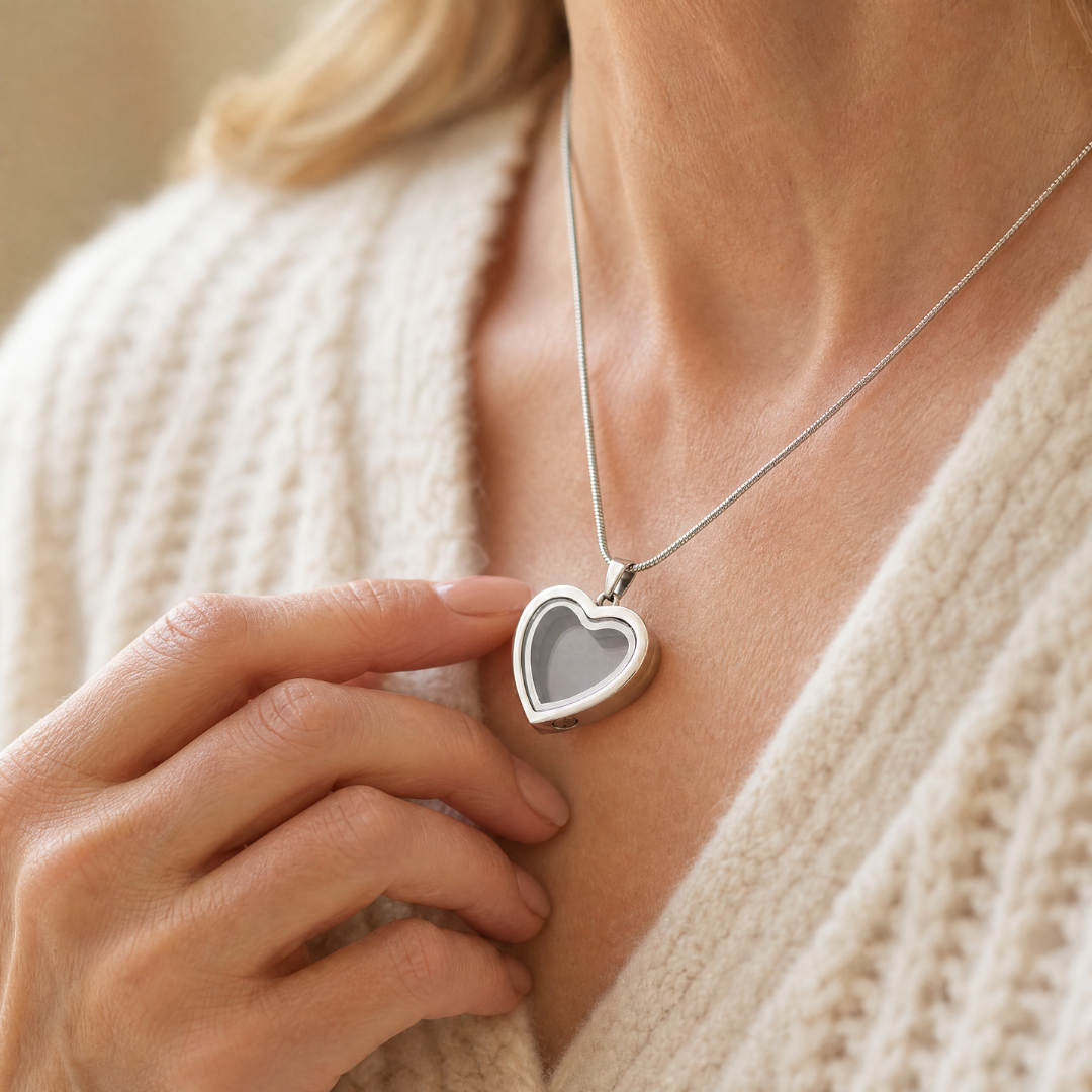 My Forever Paw sterling silver heart memorial necklace